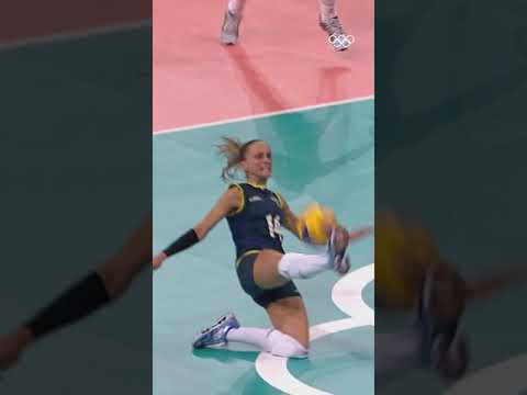 This volleyball save is INSANE! 😲 #Shorts